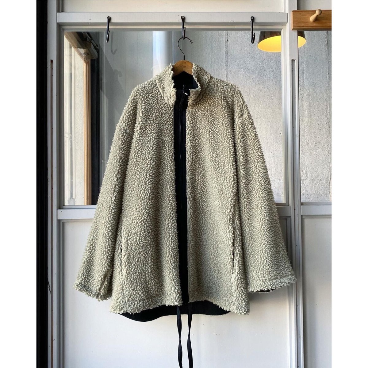 ssstein WOOL BOA ZIP LONG JACKET - ST.418