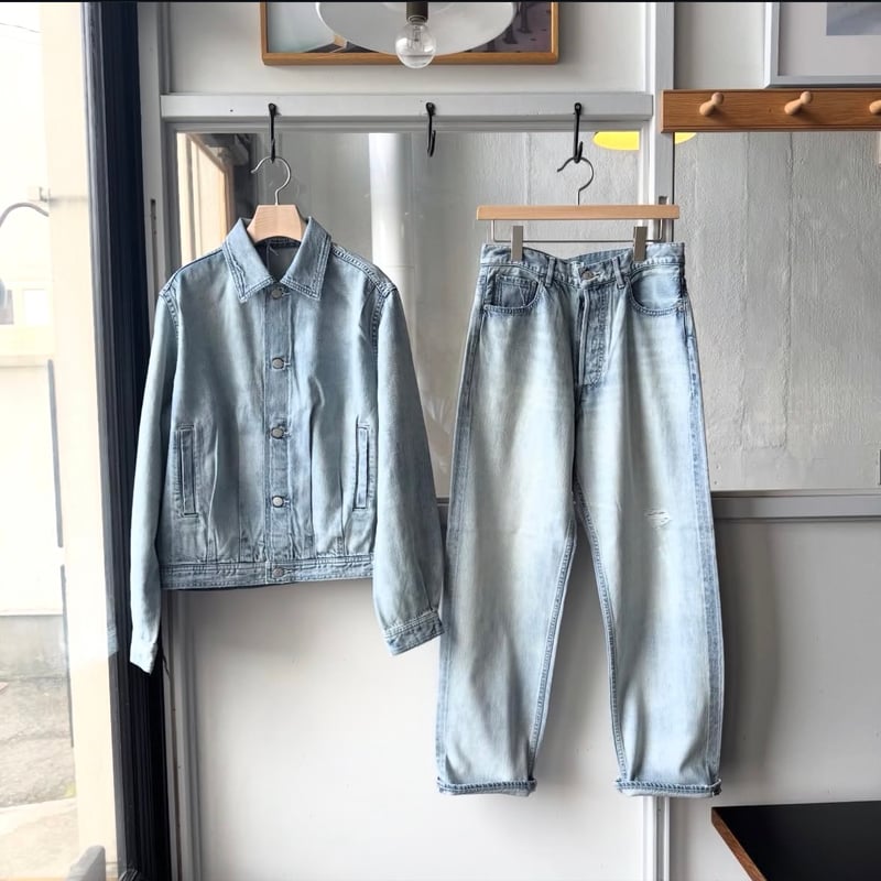 AURALEE FADED SELVEDGE LIGHT DENIM BLOUSON | Le