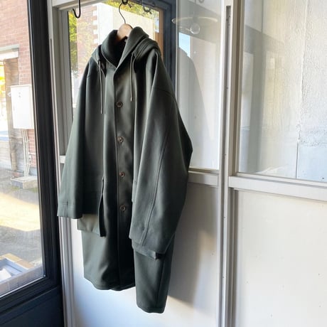 AURALEE 　LIGHT MELTON HOODED LINER COAT