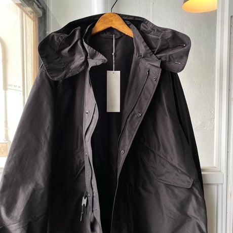 COMOLI　コットンシルク フーデッドコート