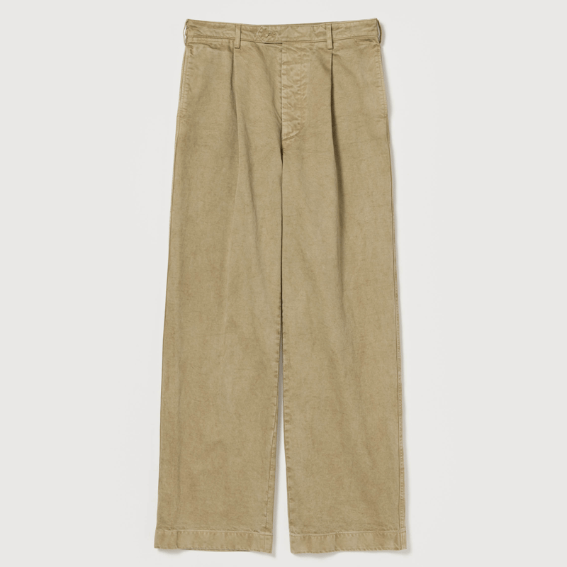 AURALEE PRODUCT DYED FINX CHINO ONE-TUCK PANTS