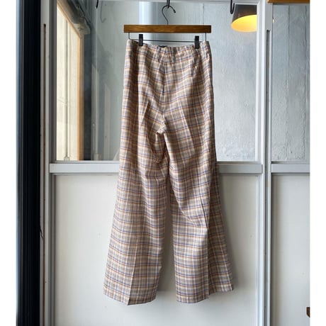 AURALEE  WOOL RECYCLE POLYESTER SHEER CHECK PANTS  A21SP02RC  (womens)