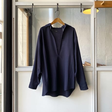 COMOLI   ウールビエラ スキッパーシャツ