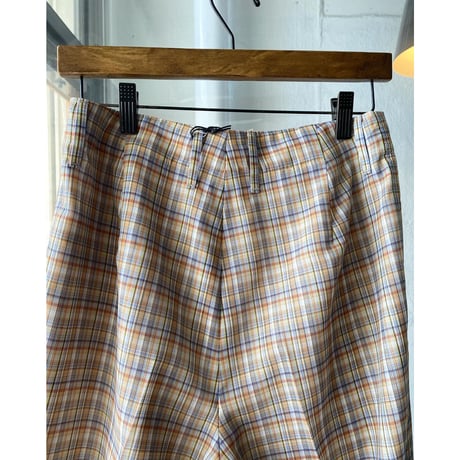 AURALEE  WOOL RECYCLE POLYESTER SHEER CHECK PANTS  A21SP02RC  (womens)