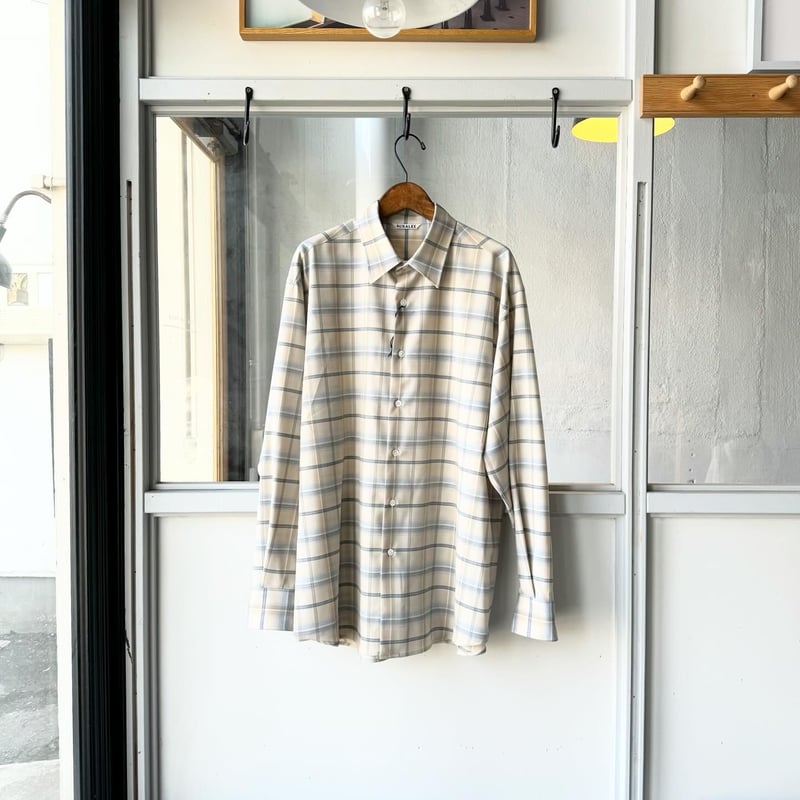 AURALEE SUPER LIGHT WOOL CHECK SHIRT | Less Hi AURALEE SUPER LIGHT WOOL CHECK SHIRT | Less Hi