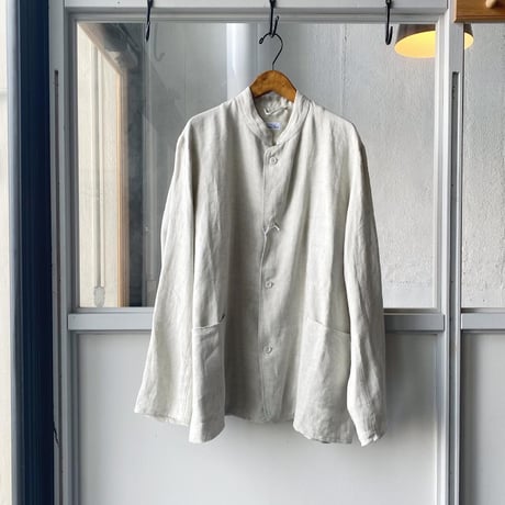 COMOLI   リネンヘリンボーン スタンドカラージャケット