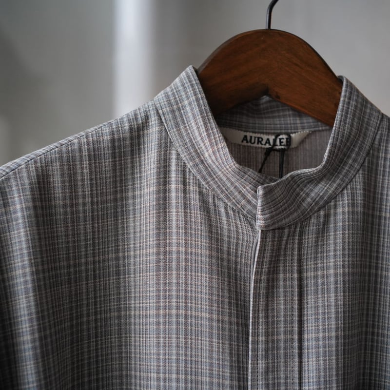 AURALEE HARD TWIST WOOL DOUBLE FACE CHECK SLEEV AURALEE HARD TWIST WOOL DOUBLE FACE CHECK SLEEV
