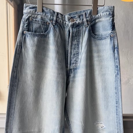 AURALEE　FADED SELVEDGE LIGHT DENIM WIDE PANTS