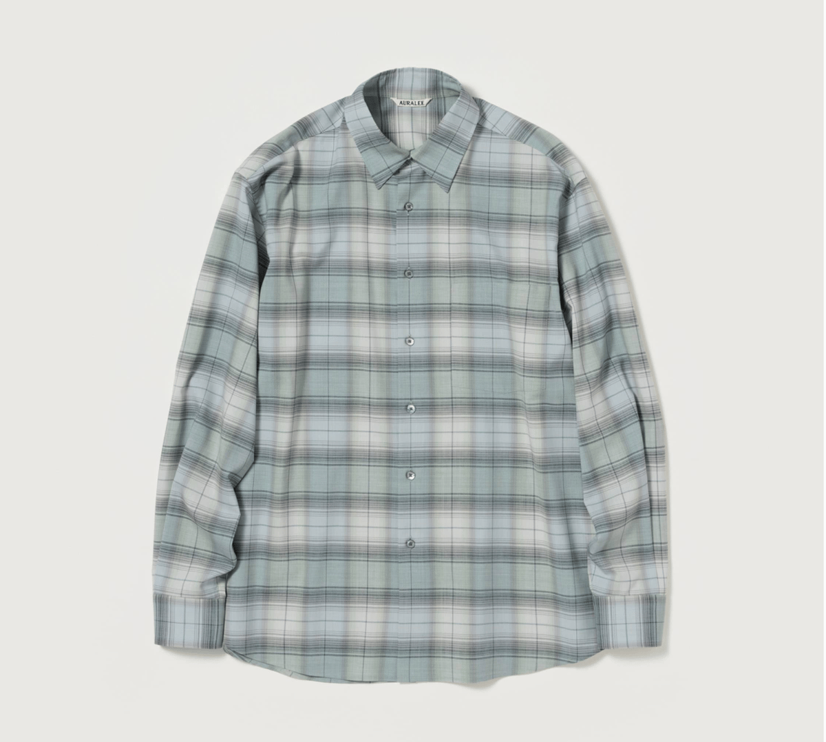AURALEE SUPER LIGHT WOOL CHECK SHIRT | Less Hi AURALEE SUPER LIGHT WOOL CHECK SHIRT | Less Hi