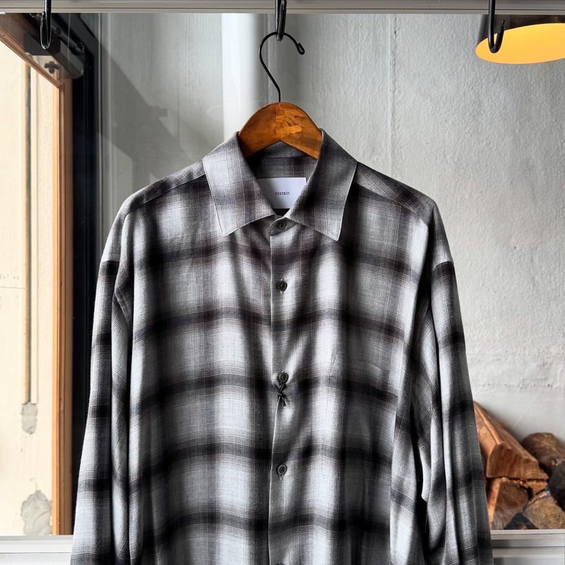 トップス ssstein CHECK OVERSIZED DOWN PAT SHIRT SSSTEIN 
