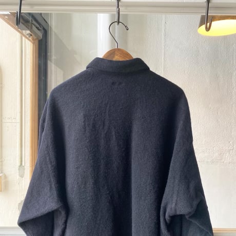 COMOLI　縮絨ウール ハーフジップシャツ