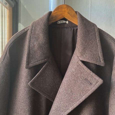 AURALEE   SUPER MILLED SHETLAND WOOL DOUBLE- BREASTED COAT   A21AC01LS (mens)