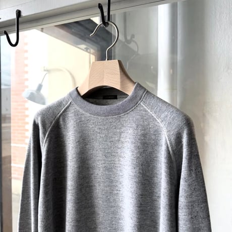 COMOLI　グレー裏毛 クルーネック