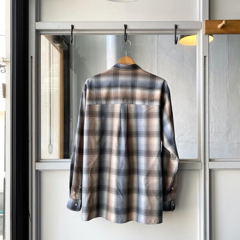 AURALEE SUPER LIGHT WOOL CHECK SHIRTS (Mens) A2