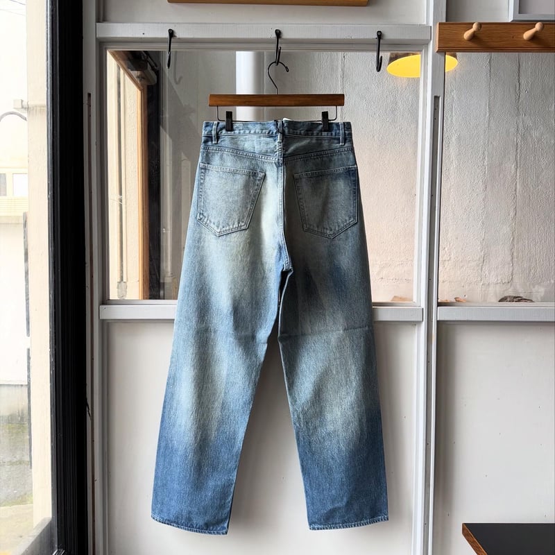 AURALEE SELVEDGE FADED HEAVY DENIM WIDE PANTS |