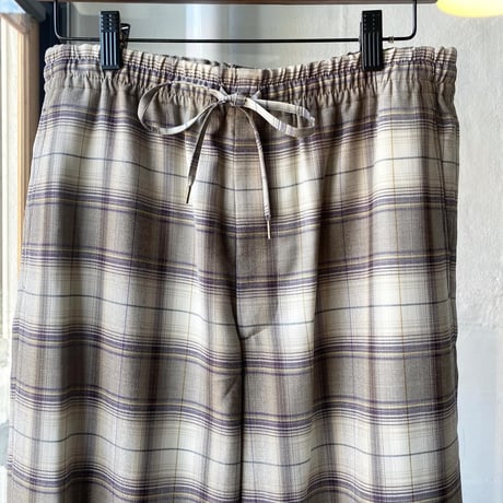 AURALEE 　SUPER LIGHT WOOL CHECK EASY SLACKS