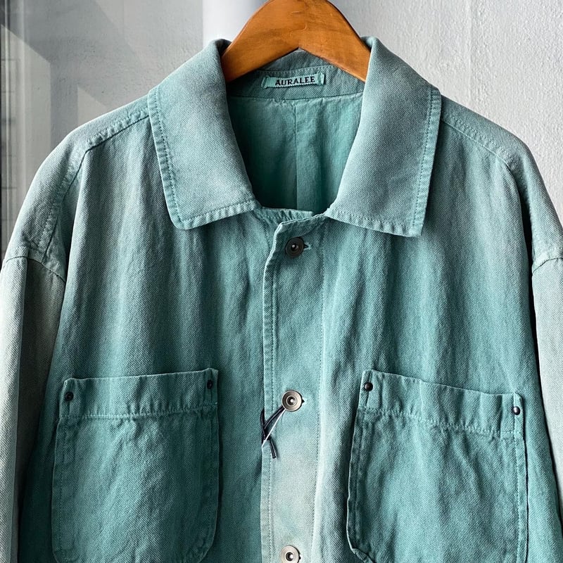 Auralee WASHI DUCK CANVAS BLOUSON 3 グリーン