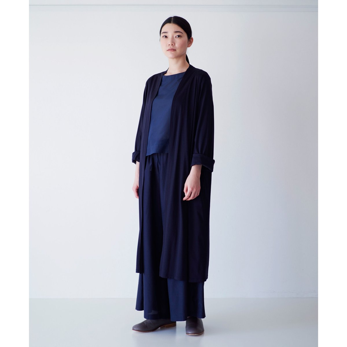 購入できません　2021SSコットンシルクドルマンスリーブ fruits of life コットンシルクドルマンスリーブ/濃藍色(ネイビー