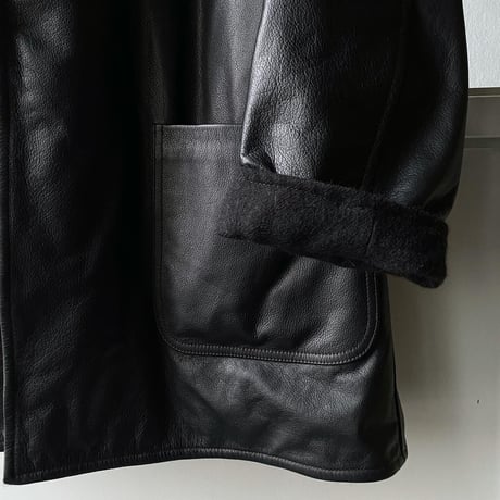 COMOLI   レザーショールカラーコート