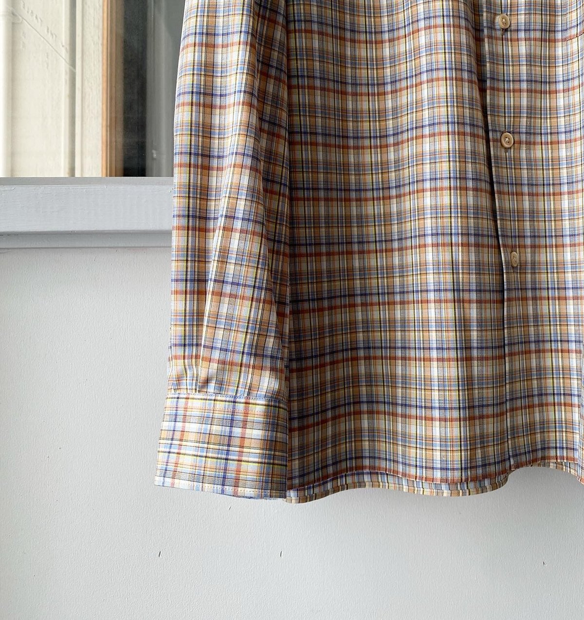 AURALEE WASHABLE SUPER LIGHT WOOL CHECK SHIRT