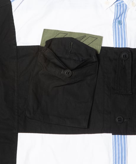 aka: PASTED SOLDIER95 BUTTONDOWN OVERSIZED SHIRTS / col: BLACK_base