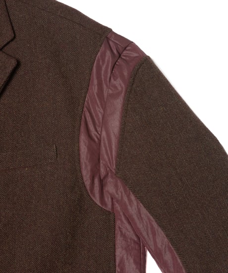 aka: PASTED TWEED DOWN WIDE BLAZER / col: BURGUNDY_twist