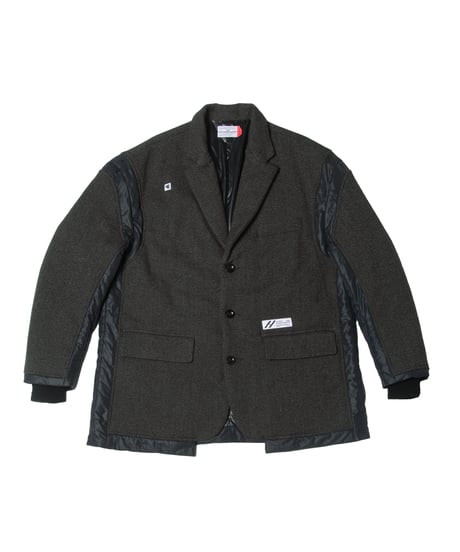 aka: PASTED TWEED DOWN WIDE BLAZER / col: BLACK_twist