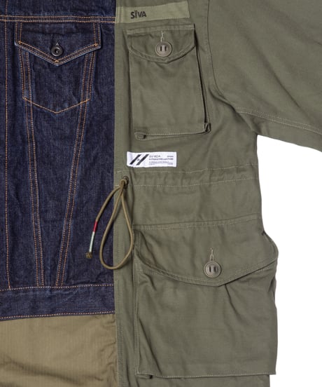 aka: DENIM GS-MK2 COMBAT OVERSIZED JACKET / col: INDIGOxOD