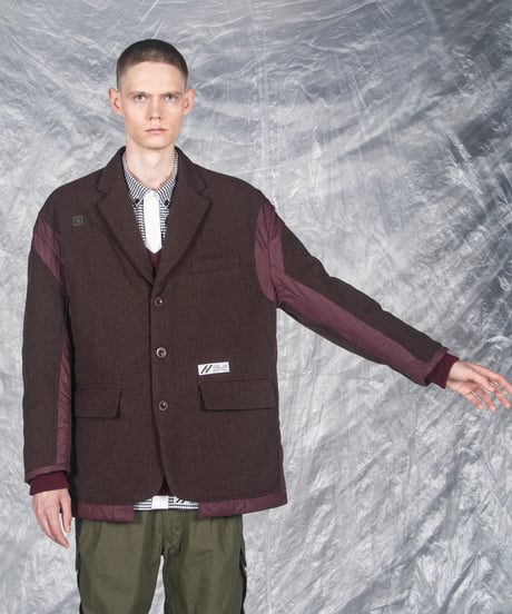 aka: PASTED TWEED DOWN WIDE BLAZER / col: SANDKHAKI_twist