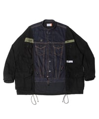 aka: DENIM GS-MK2 COMBAT OVERSIZED JACKET / col: INDIGOxBLACK
