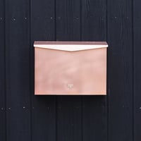 銅ポスト　横型　 +表札 [  受注生産  ]