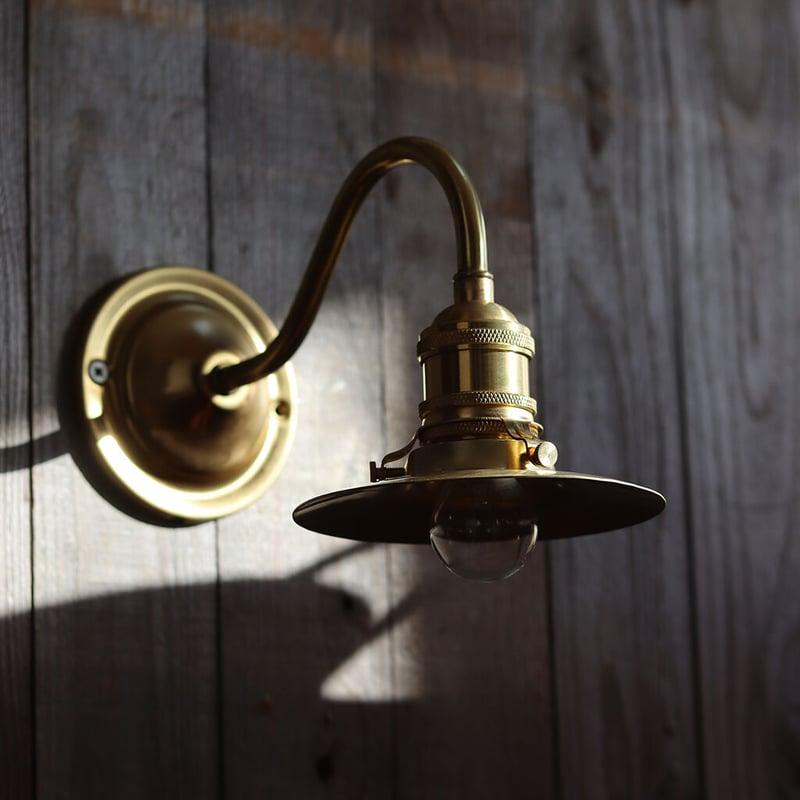 真鍮のエントランスシェードランプ E17お皿型 真鍮素地 | WATO