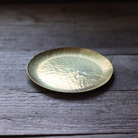 鎚目模様の真鍮小皿　 [　満月　]