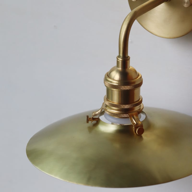 エントランスシェードランプ E17 真鍮素地シンプルL字 | WATO