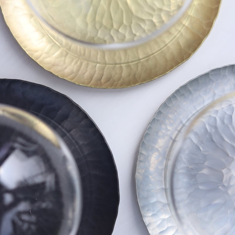 真鍮トレーとガラスドームS1 ［ プレーン／鎚目模様 ］ | WATO