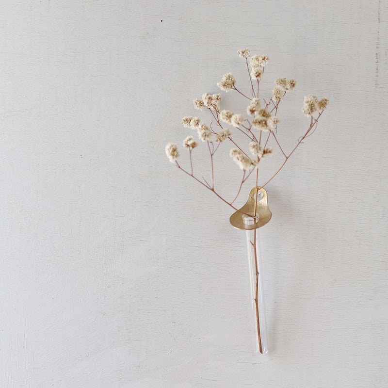 壁掛け花器 フラワースプーン ] 壁掛け花器 真鍮・黒染・錫銀・銅素地 | WATO