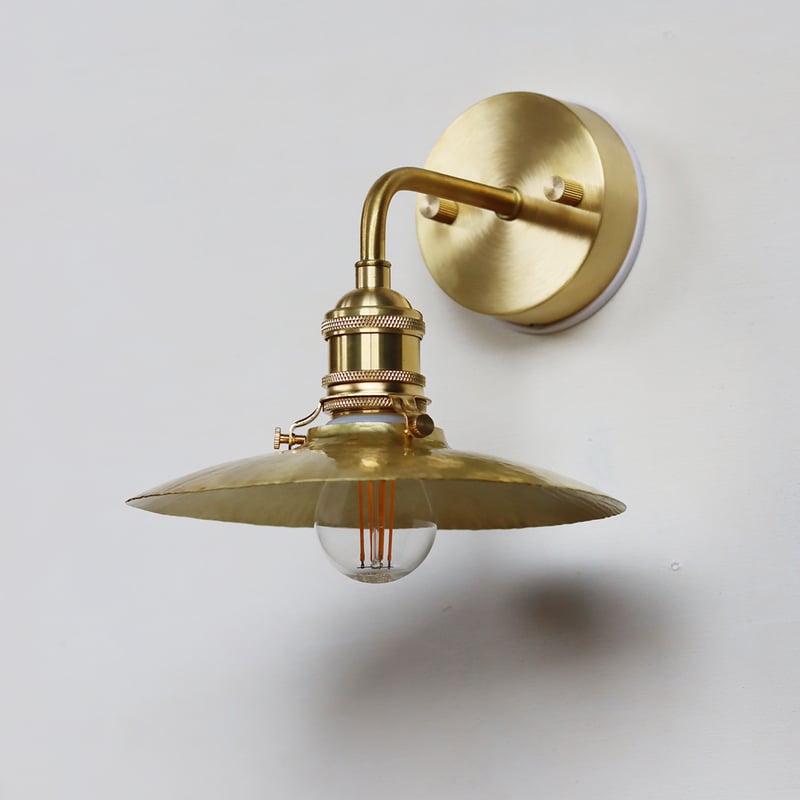 エントランスシェードランプ E17 真鍮素地シンプルL字 | WATO