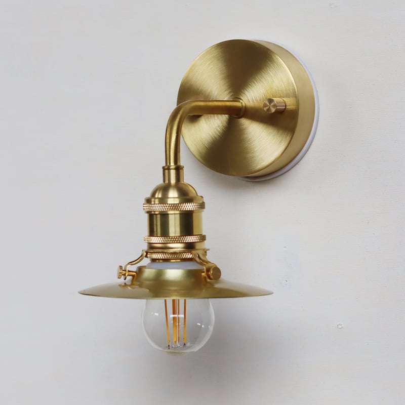 エントランスシェードランプ E17 真鍮素地シンプルL字 | WATO