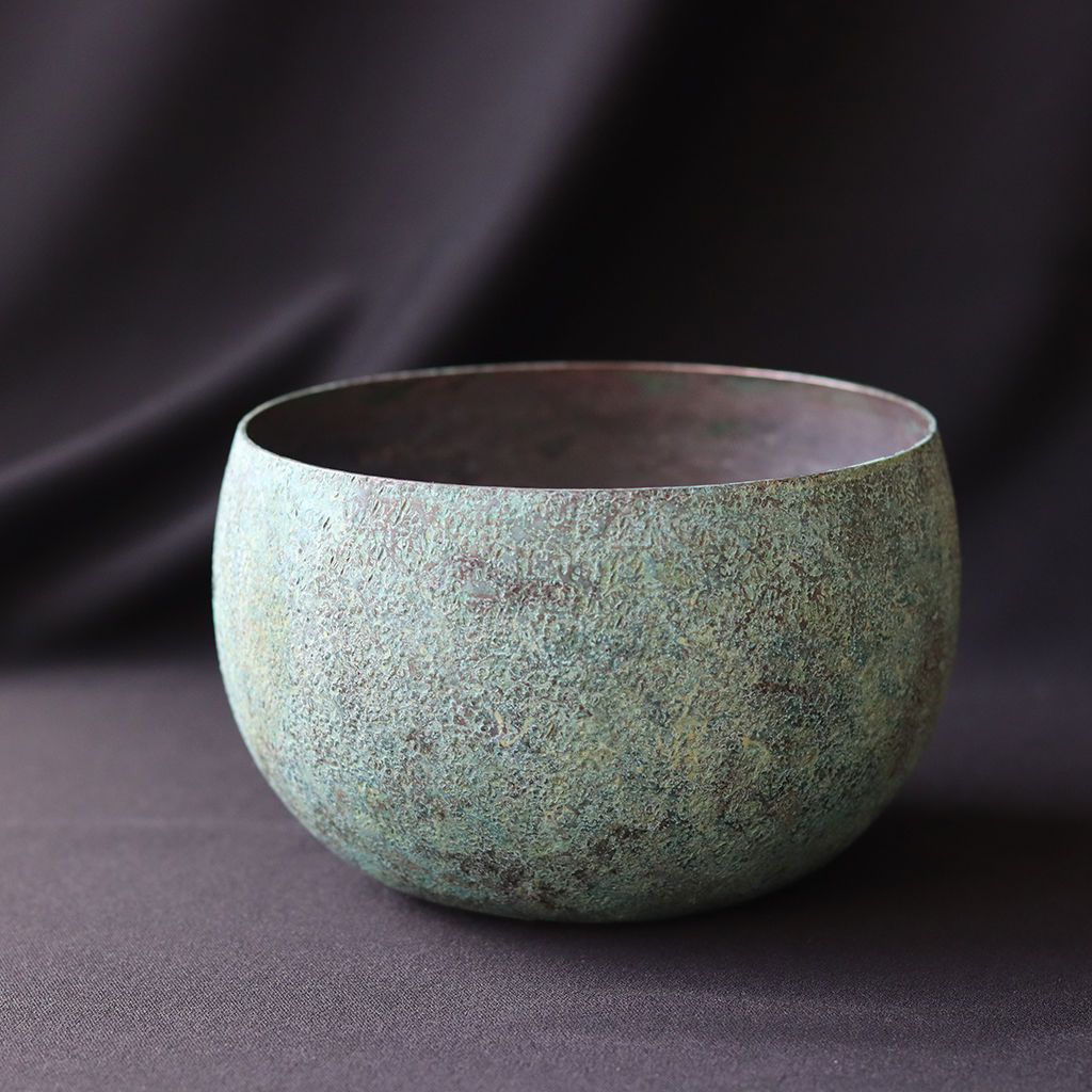 青緑色 高台　コンポート花器　A57 青緑色 高台 コンポート花器 A57