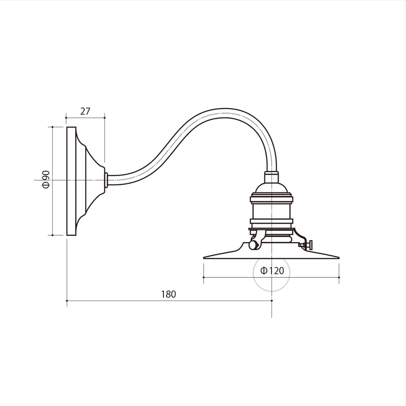真鍮のエントランスシェードランプ E17お皿型 真鍮素地 | WATO