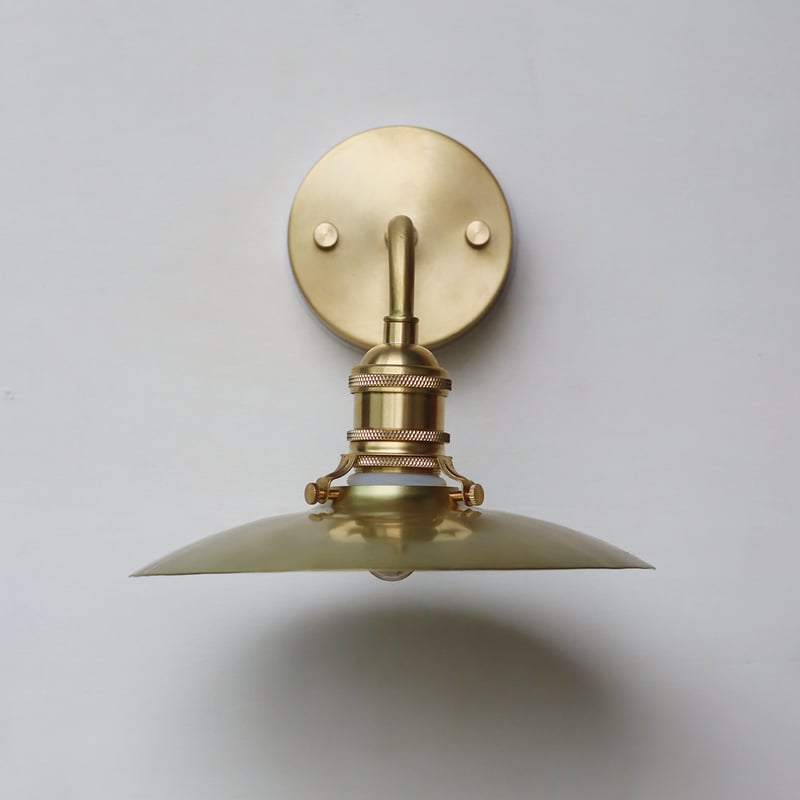 エントランスシェードランプ E17 真鍮素地シンプルL字 | WATO