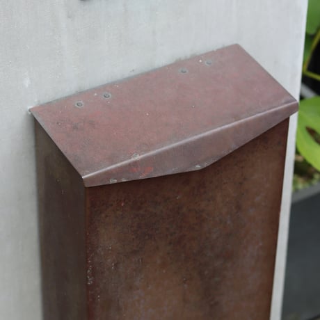 銅ポスト　横型　 +表札 [  受注生産  ]