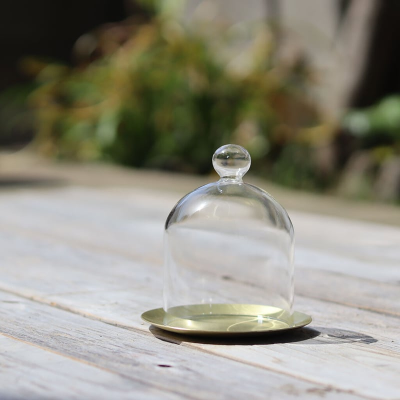 ラスト1点！ マダガスカル産　かち割り水晶　ガラスと真鍮のトレーセット ラスト1点！ マダガスカル産 かち割り水晶 ガラスと真鍮のトレーセット