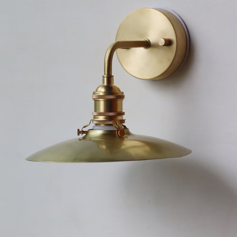 エントランスシェードランプ E17 真鍮素地シンプルL字 | WATO