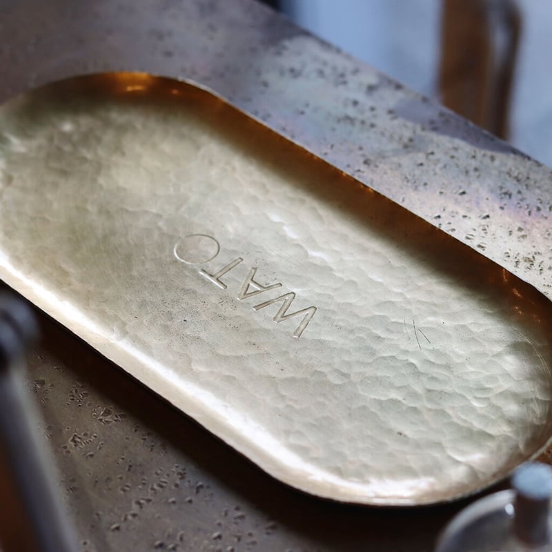 Domain イタリア製トレー 金縁 真鍮 木製 象嵌細工 メープル材 玉杢