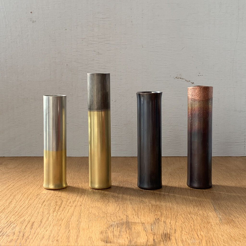 真鍮製か銅製の花瓶 楽天市場】花立 真鍮製 花瓶 京丸型 花立 無地 磨 フッ素加工