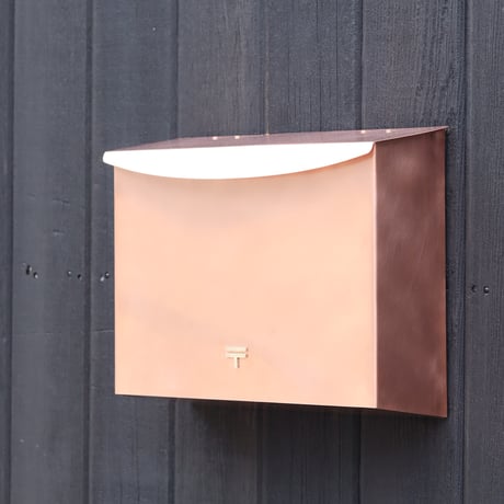 銅ポスト　横型　 +表札 [  受注生産  ]