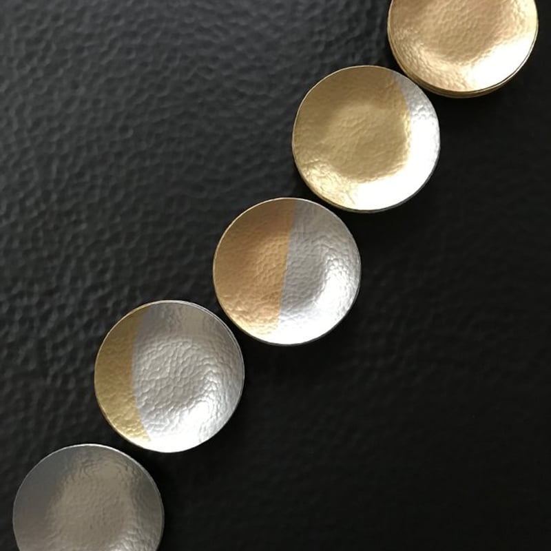 アンティーク 大皿　純銅　槌目つちめ　5客セット 鎚目模様の月満ち欠けセット | WATO