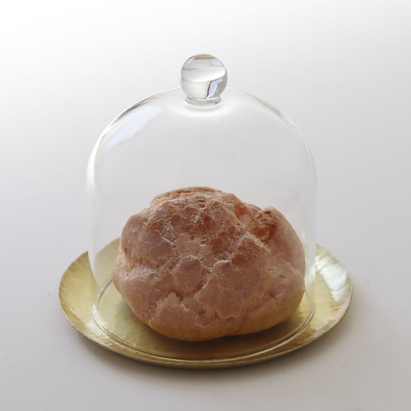 真鍮トレーとガラスドームM ［ ハンマートーン ］ | WATO