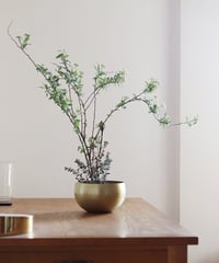 まあるいお椀型の真鍮花器
